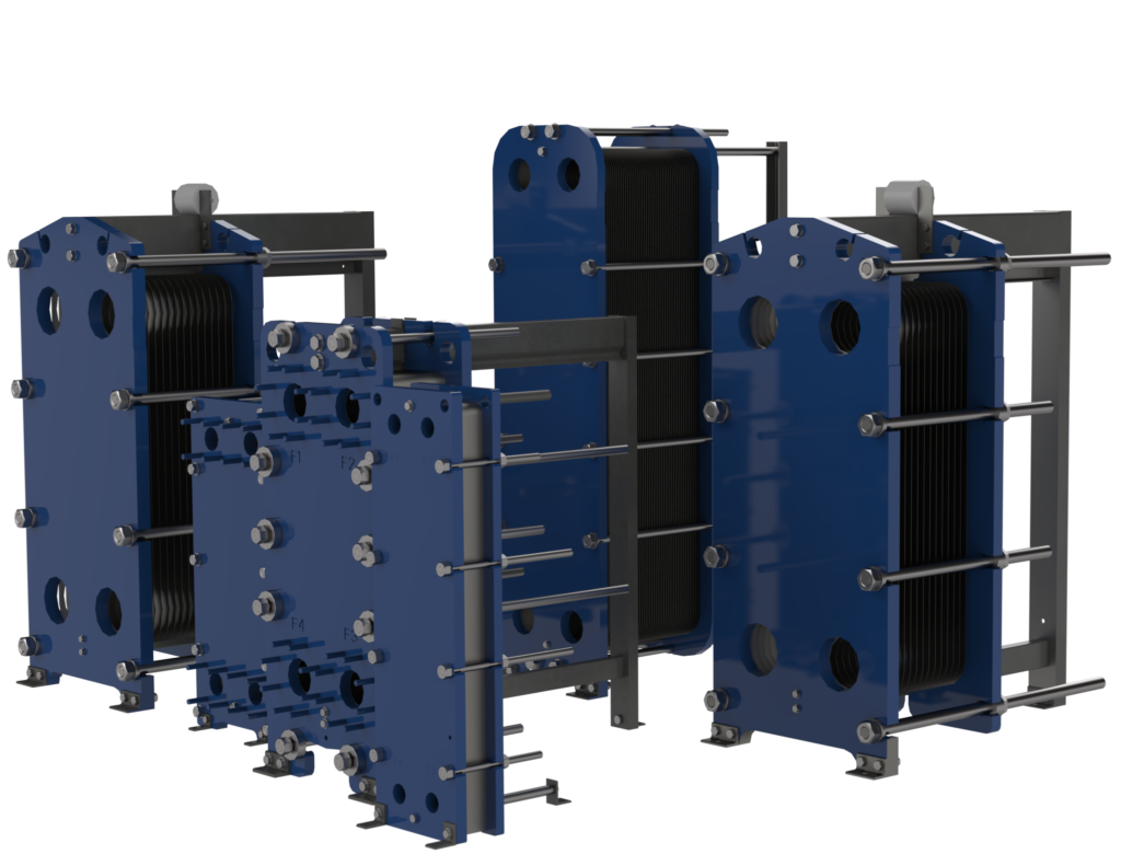 Fluid to fluid heat exchangers with Titanium Plates